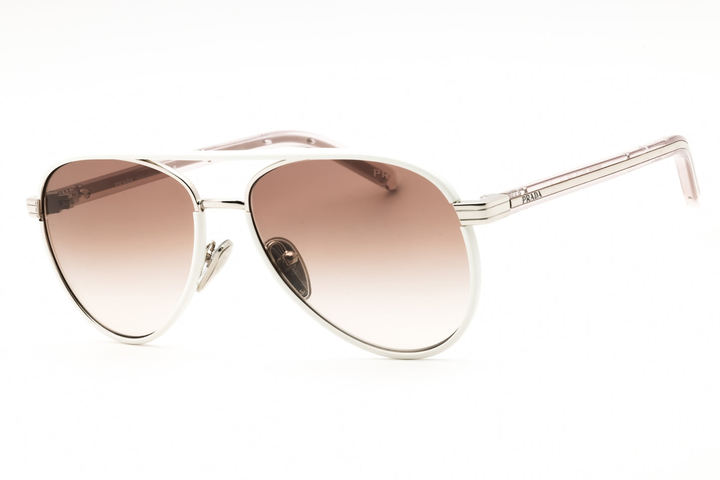 Prada White/Silver/Gradient Coffee Brown Mirror